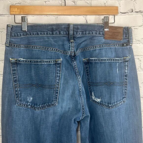 Lucky Brand Men’s 221 Straight Jeans Denim Distressed Size 34x34 - Picture 5 of 13